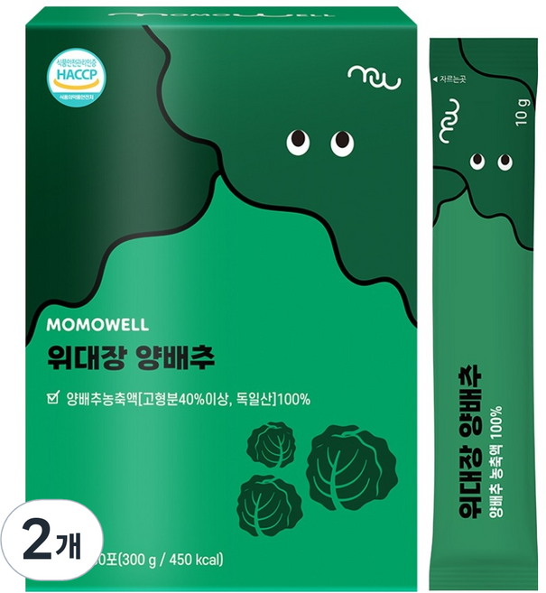 모모웰 고형분 40% 양배추 즙 농축액 스틱 30p, 300g, 2개