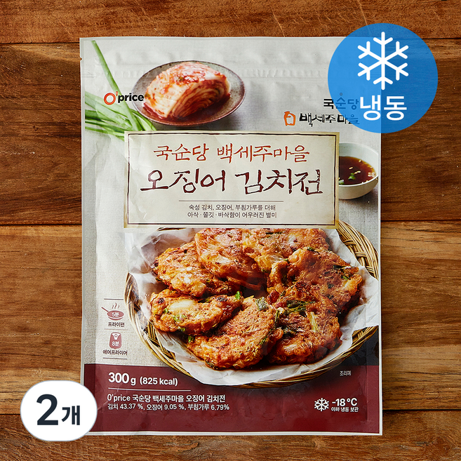 오프라이스 국순당 백세주마을 오징어 김치전 (냉동), 300g, 2개