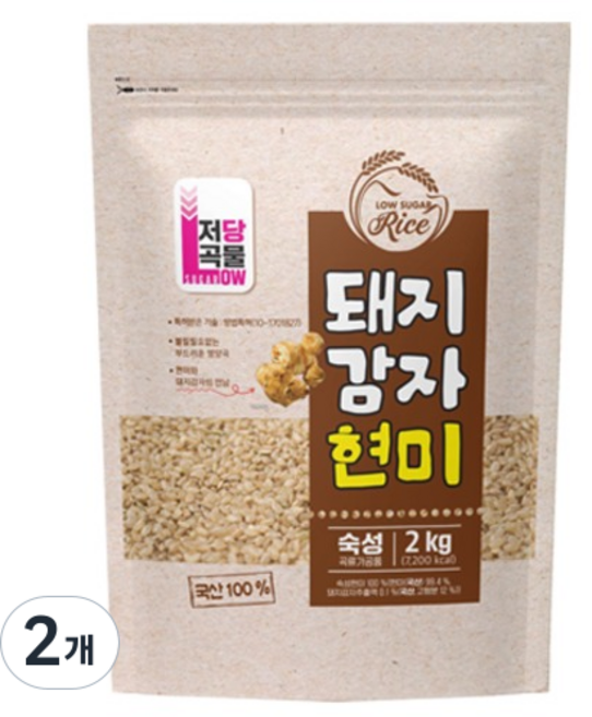 광복 저당곡물 돼지감자 숙성현미, 2kg, 2개