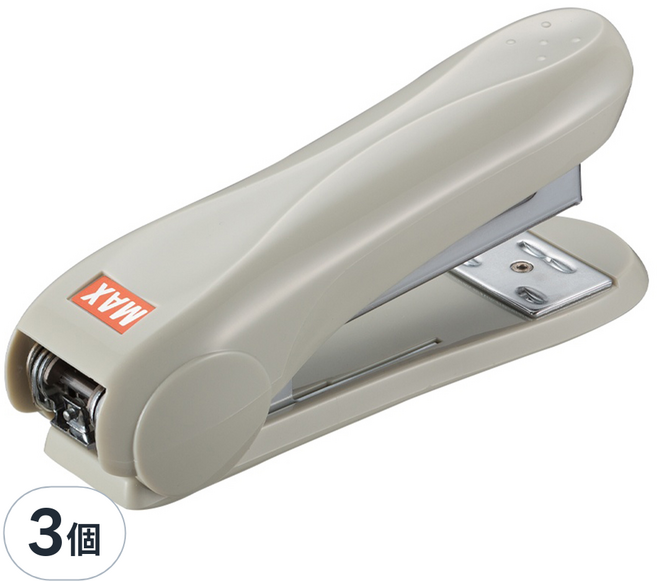 MAX 美克司 HD-50R 釘書機 帶除針器, 灰色, 3個