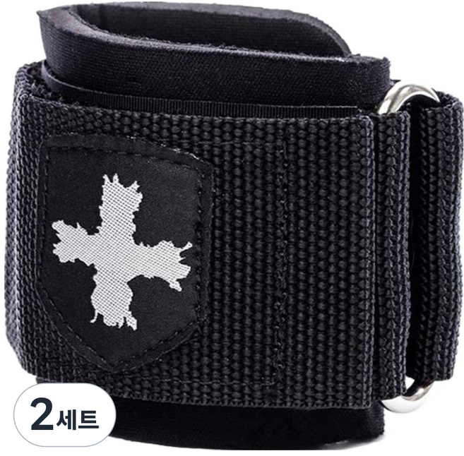 하빈져 리스트 서포트 헬스보호대 양손 세트, 2세트, 블랙