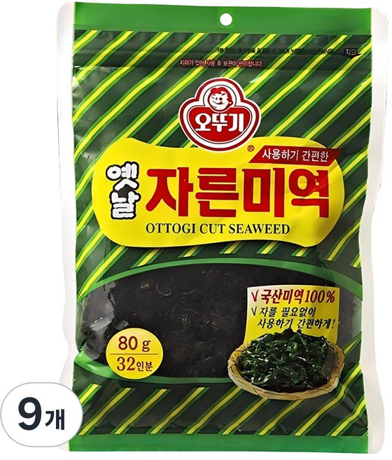 오뚜기옛날 자른미역, 80g, 9개