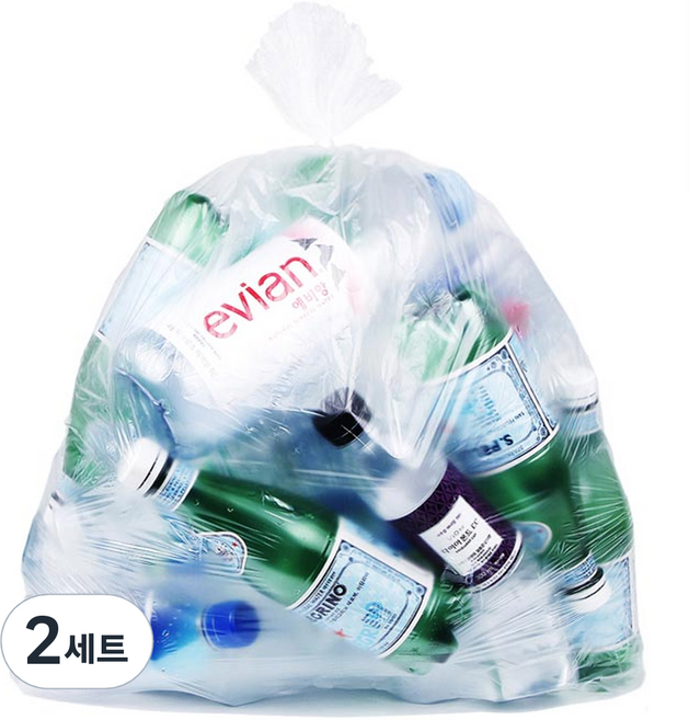 담다비닐 쓰레기 비닐봉투 투명 100p, 20L, 2개