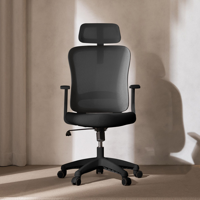에르먼 S20 HD 사무용 메쉬 책상의자, 오닉스블랙