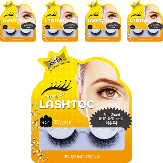 래쉬톡 원터치 3D 인조 속눈썹, 3D입체형, 5개
