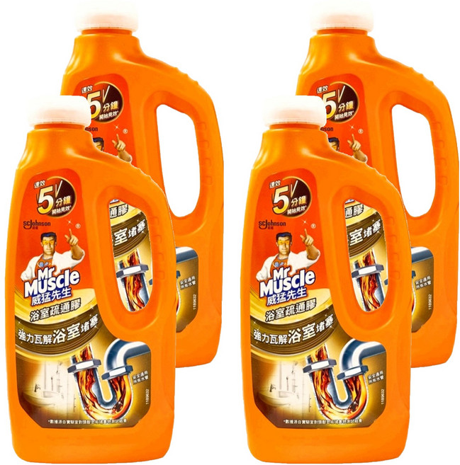 Mr Muscle 威猛先生 浴室強力疏通膠, 960ml, 4瓶