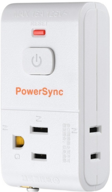 PowerSync 群加 2P + 3P防雷擊三面壁插 TCM12K9, 1個, 9cm, 白色