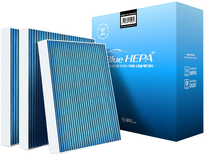 필터포유 블루헤파 자동차 에어컨 필터, CFUB009, 3개