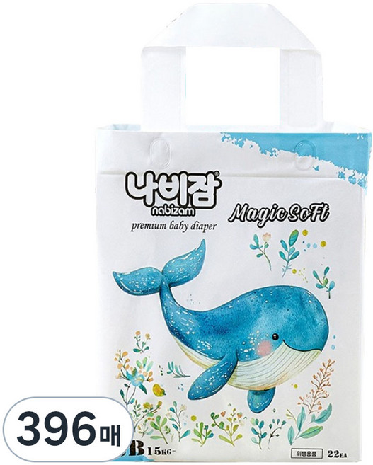 나비잠 매직소프트 팬티형 기저귀 남여공용, 점보형(2XL), 396매