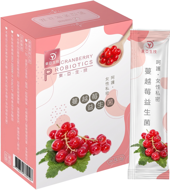 DUNG YA 東亞生技 蔓越莓益生菌粉, 60g, 1套
