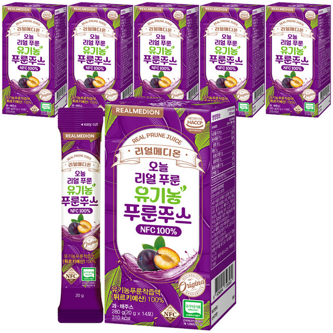 REALMEDION 西梅汁隨身包 14條入, 6個, 280g