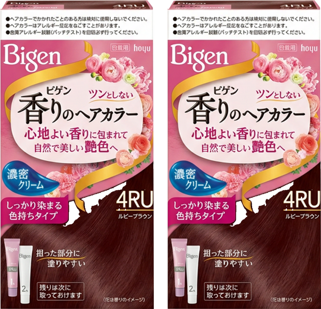 Bigen 美源 花果香快速染髮霜, 4RU紫棕色, 2盒
