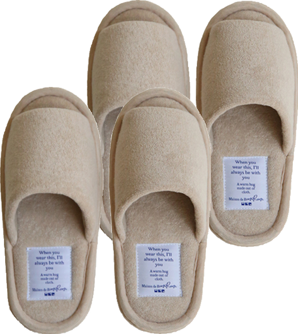 메종드룸룸 테리 홈 실내화, 베이지, 2개