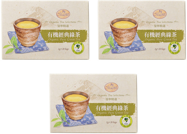 Magnet 曼寧 有機經典綠茶, 2g, 20包, 3盒