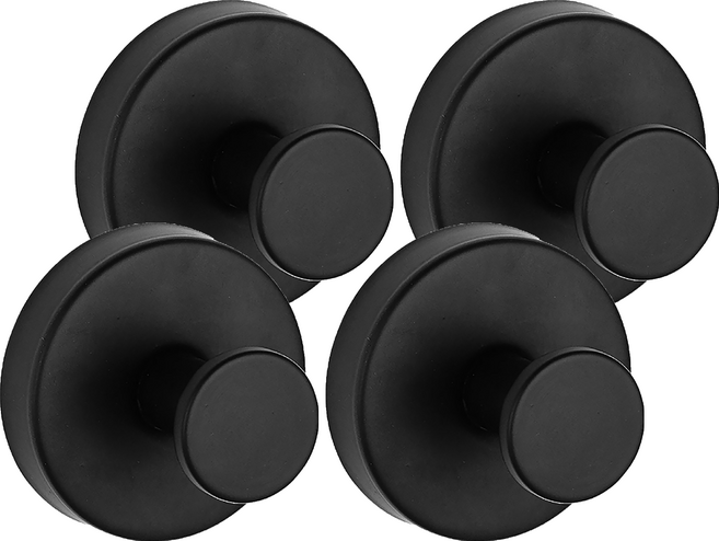 小麥購物 不鏽鋼吸盤掛鉤, 4個, 黑色