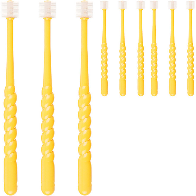 예꼬맘 360도 1단계 영유아칫솔, 옐로우, 3개입, 3개