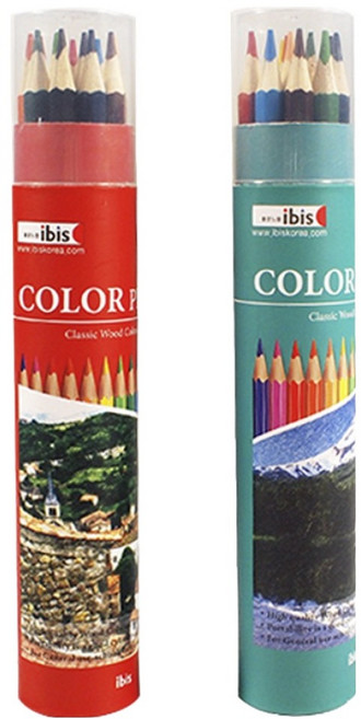 아이비스 원통 목색연필세트, 12색, 2세트
