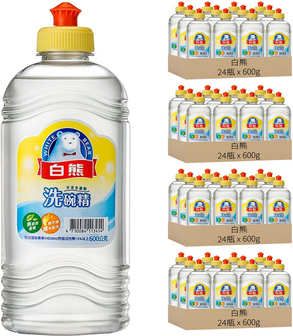 白熊 洗碗精, 600g, 96瓶