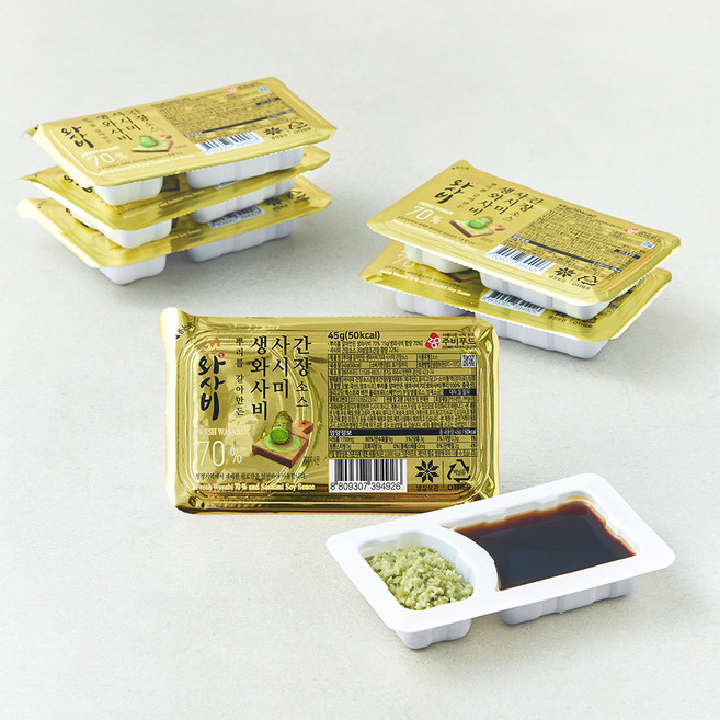 주비푸드 뿌리를 갈아만든 생와사비 70%와 사시미간장소스, 45g, 6입