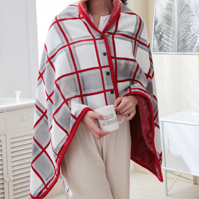 네이처타임즈 체크 망토 담요