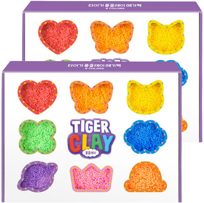 마이리틀타이거 타이거 폼클레이 메가팩, 2세트, 빨강, 주황, 노랑, 연두, 파랑, 보라, 분홍, 형광 노랑, 형광 주황