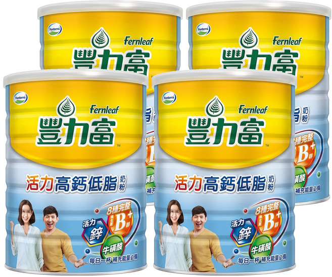 Fernleaf 豐力富 活力高鈣低脂奶粉, 1.5kg, 4罐
