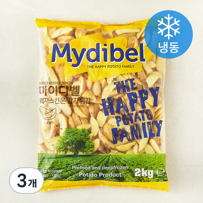 마이디벨 웨지감자 스킨온 (냉동), 2kg, 3개