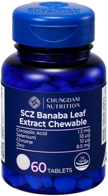 청담뉴트리션 SCZ 바나바잎 추출물 츄어블, 60정, 1개 - 쿠팡