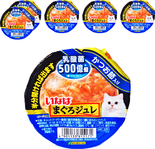 INABA 500億乳酸菌 鮪魚凍杯, 鰹魚, 65g, 6個