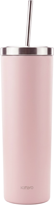 Kinyo 不鏽鋼吸管保溫杯 KIM-4024 76 x 67 x 300mm 315g, 粉色, 650ml, 1個