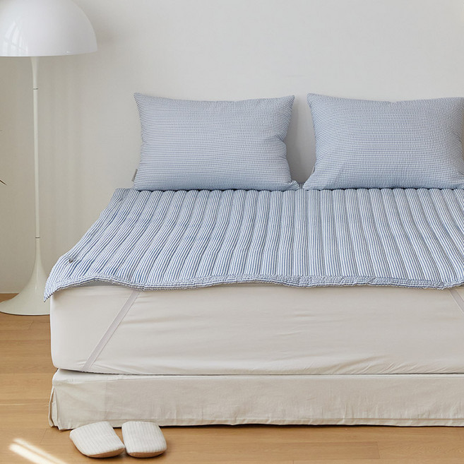 마틸라 디어썸머 시어서커 고정밴드 여름 침대패드, 프렌치룩