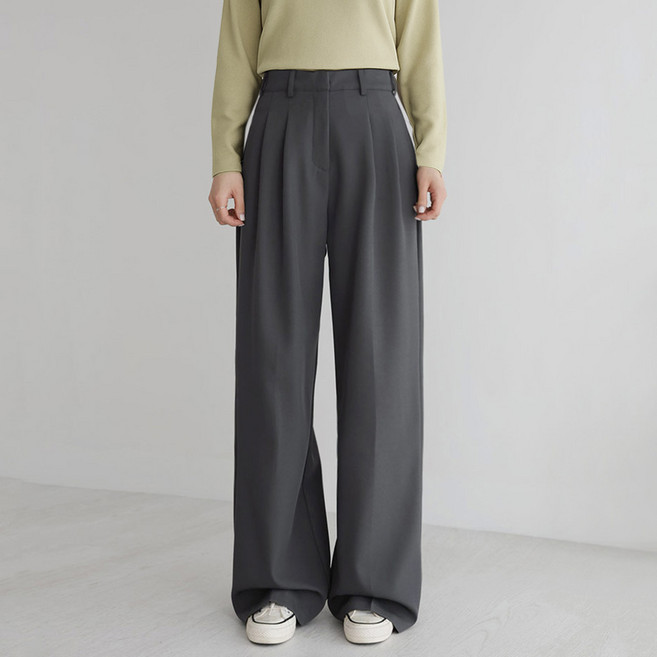 앤드스타일 여성용 숏/기본/롱 기장 맞춤 4탄 모던 핀턱 와이드 슬랙스 264381