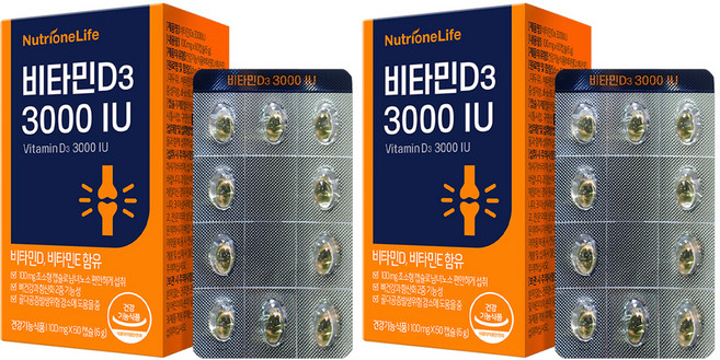 뉴트리원 비타민D3 3000 IU, 60정, 6g, 2개