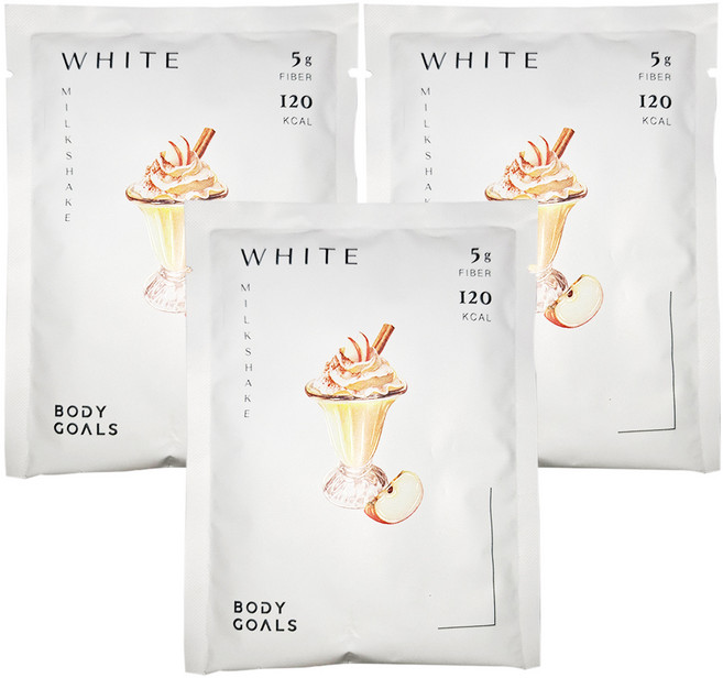 BODY GOALS 白奶昔 蘋果牛奶 5g纖維 120 KCAL, 30g, 3包