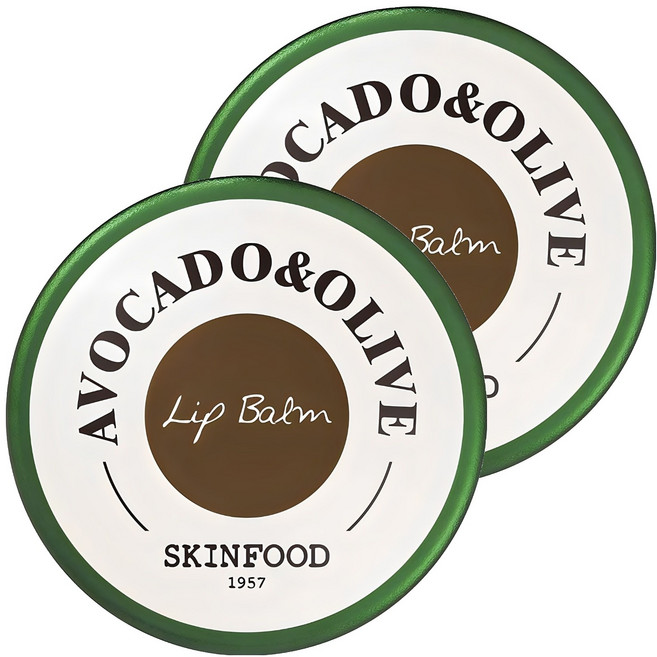 SKINFOOD 酪梨 & 橄欖護唇膏, 單品, 12g, 2個