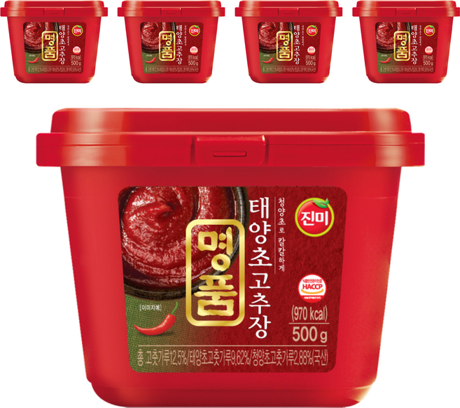 진미 명품 태양초 고추장, 500g, 5개