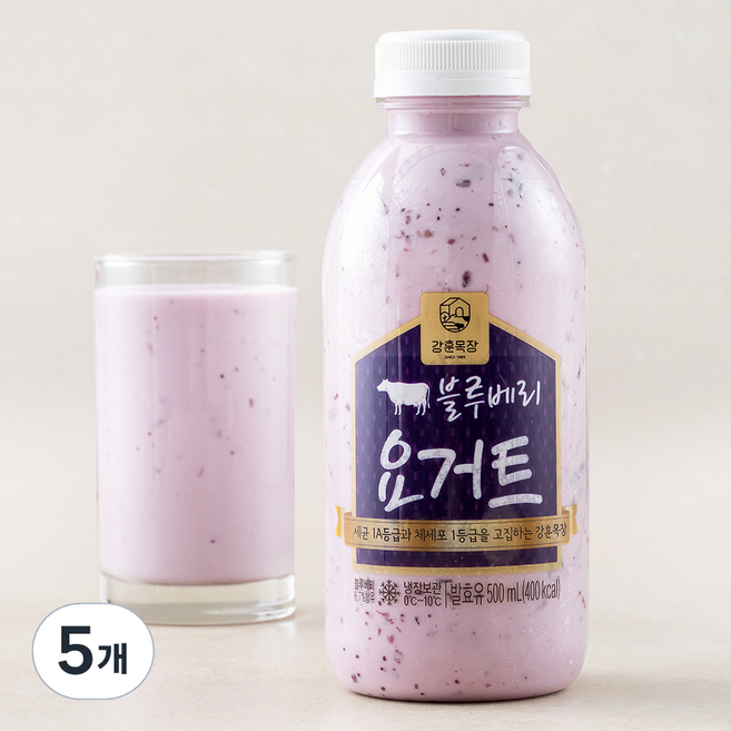 강훈목장 수제요거트 블루베리, 500ml, 1개입, 5개