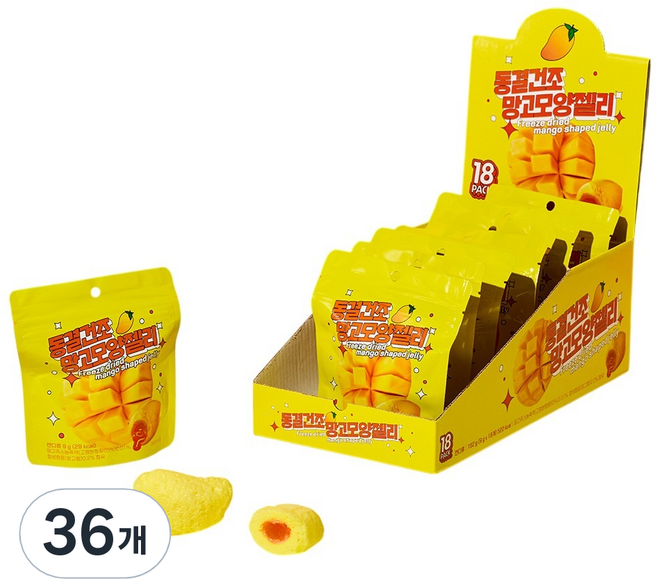 Peach Korea 冷凍乾燥芒果造型軟糖, 36個, 9g
