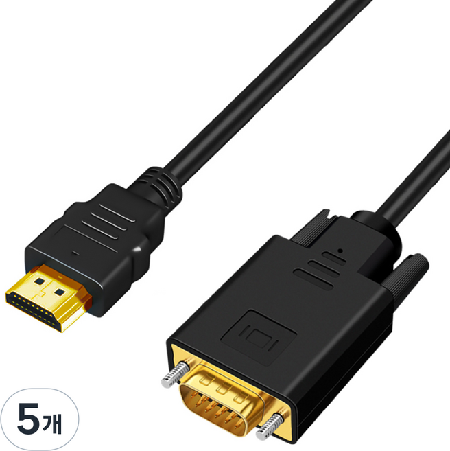 인네트워크 Full HD지원 HDMI to VGA RGB 영상변환 컨버터 케이블 IN-HDR030, 5개, 3m