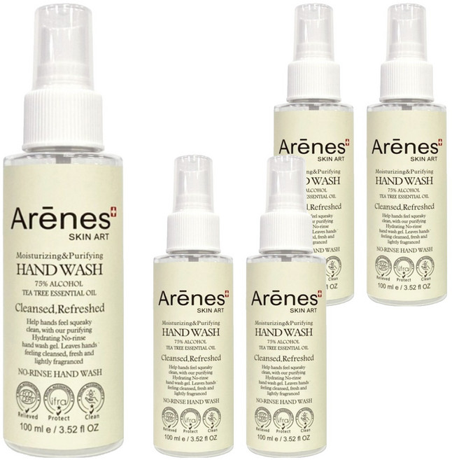 Arenes 愛霓思 乾洗手保濕潔淨精華 Moisturizing & Purifying No-rinse hand wash, 100ml, 5瓶