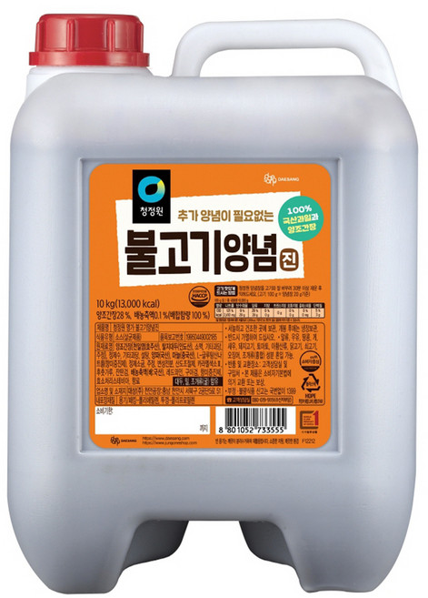 청정원 불고기양념, 10kg, 1개