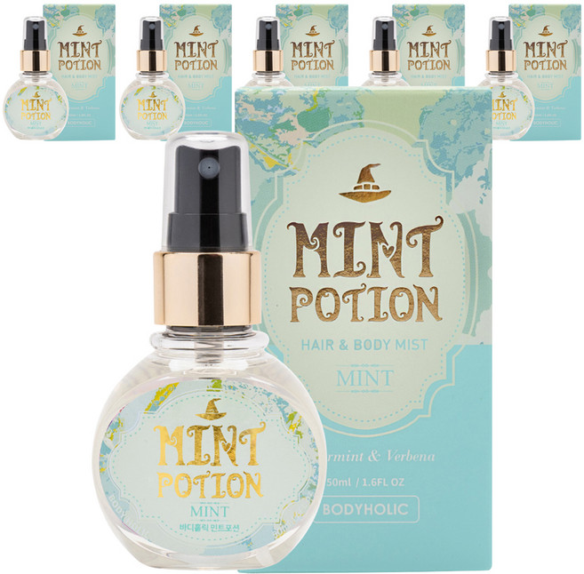 바디홀릭 민트포션 바디미스트, 50ml, 6개