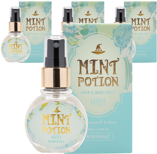 바디홀릭 민트포션 바디미스트, 50ml, 4개