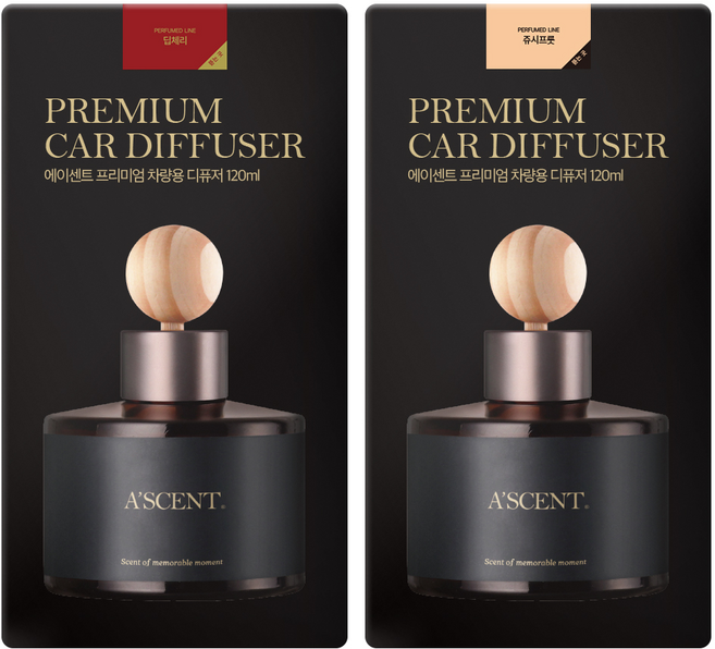 에이센트 차량용 디퓨저 120ml 2p, 딥체리, 쥬시프룻, 1세트