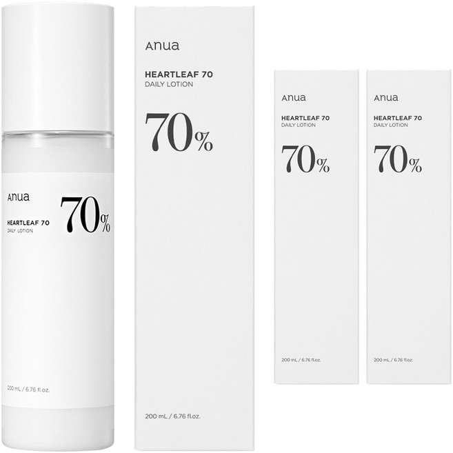 아누아 어성초 70 피부진정 데일리 로션, 200ml, 3개