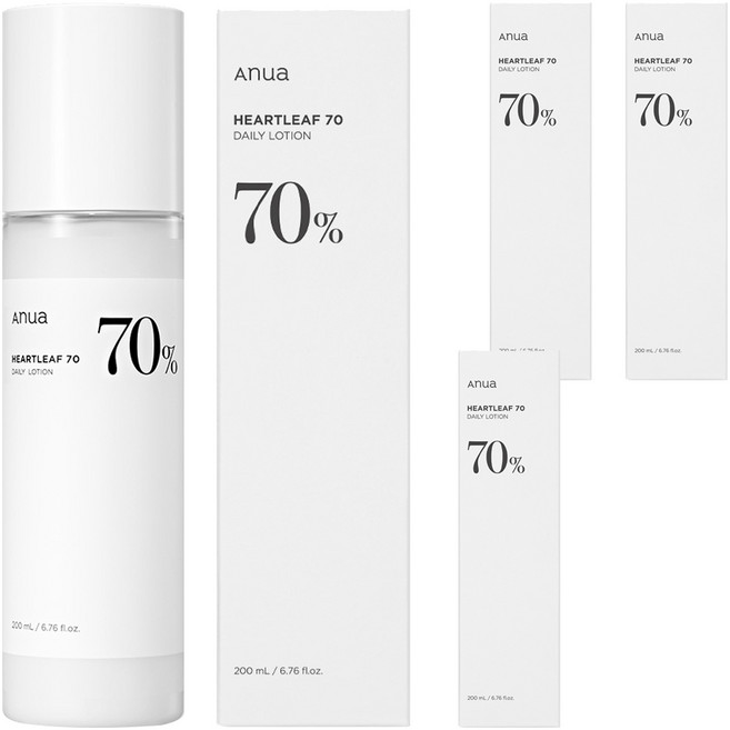 아누아 어성초 70 피부진정 데일리 로션, 200ml, 4개