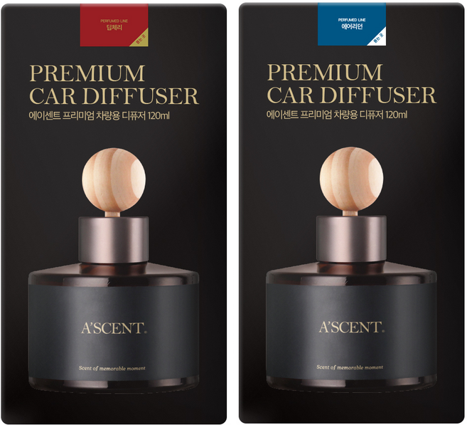 에이센트 차량용 디퓨저 120ml 2p, 딥체리, 에어리던, 1세트