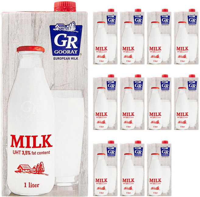 GR 유러피언 멸균우유, 12개, 1L