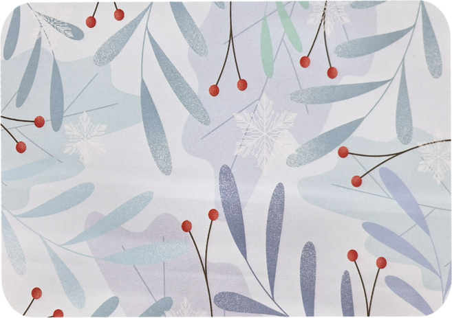 收納王妃 彩繪珪藻土地墊, 雪花藍葉, 1個