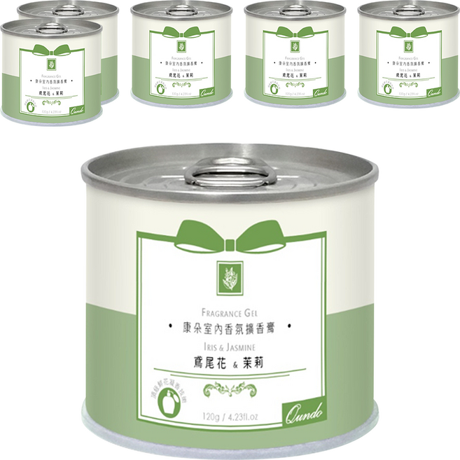QUNDO 康朵 室內香氛擴香膏, 鳶尾茉莉, 120g, 6個